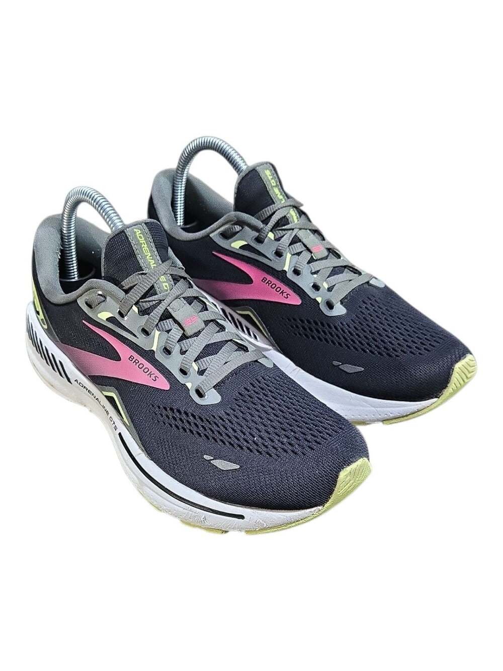 Brooks Adrenaline GTS 23 Women's Running Shoes Black Pink Lime Size 8.5